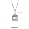 Classic Square S925 Silver Plated Platinum Moissanite Diamond Pendant Earnail Set 1
